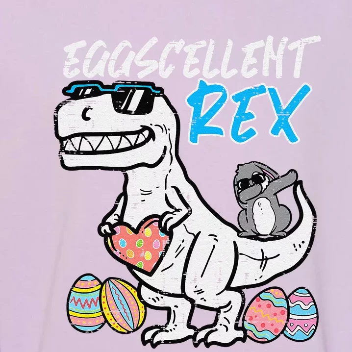 Easter Dino Eggcellent Bunny Dab Cute Trex Garment-Dyed Sweatshirt