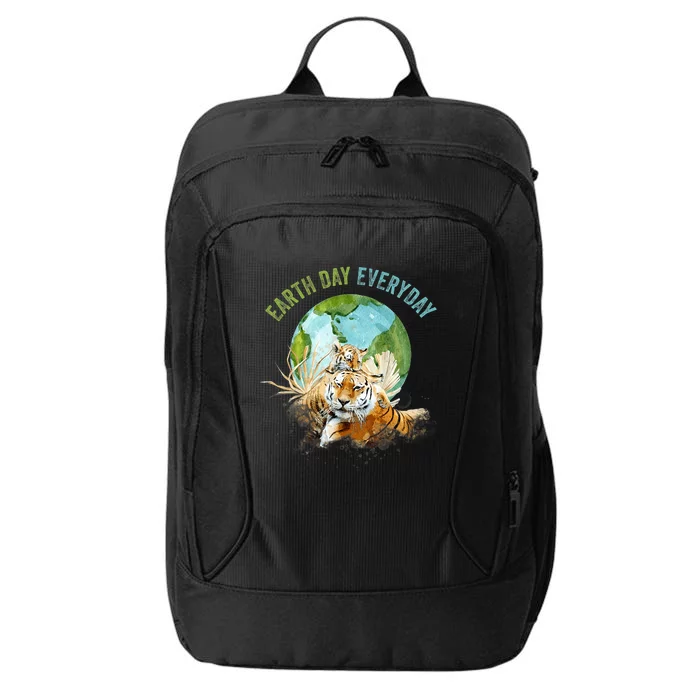 Earth Day Everyday Mama Tiger Watercolor Planet And Animals City Backpack