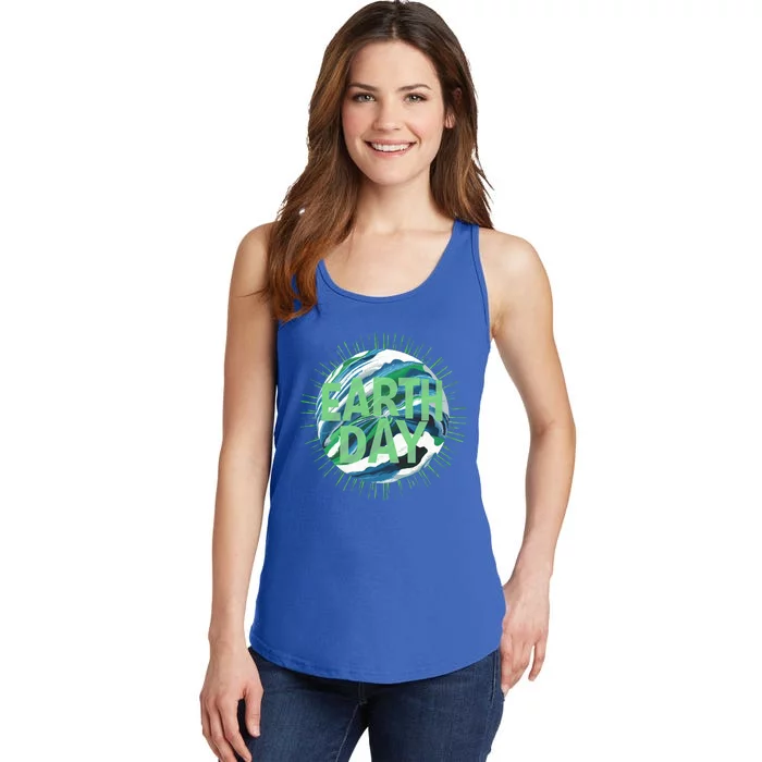 Earth Day Everyday Global Awareness Globe Ocean Gift Ladies Essential Tank