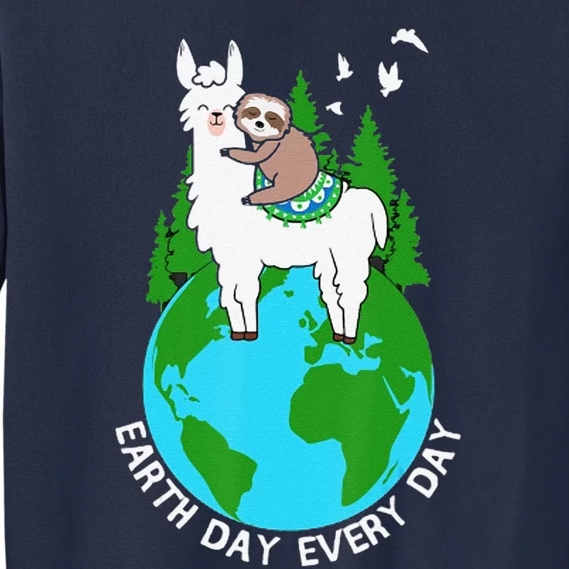 Earth Day Everyday Llama Sloth Cool Earth Day Lover Sweatshirt