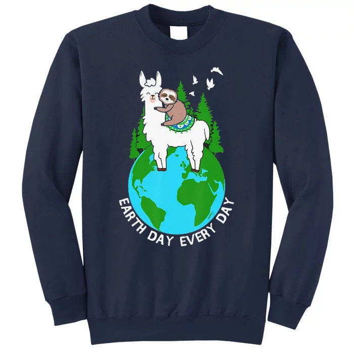 Earth Day Everyday Llama Sloth Cool Earth Day Lover Sweatshirt