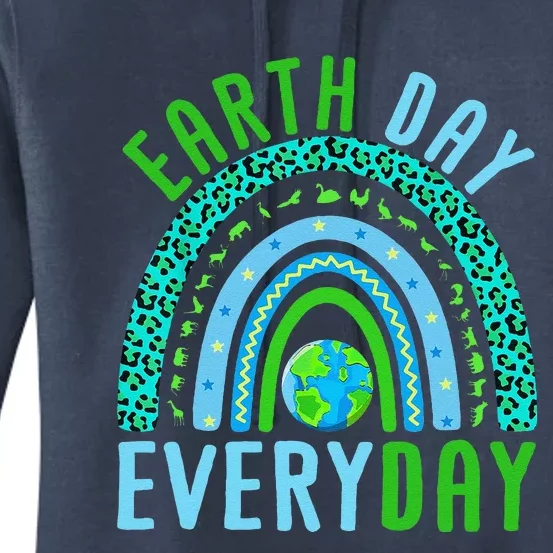 Earth Day Everyday Rainbow Design Earth Day Women's Pullover Hoodie