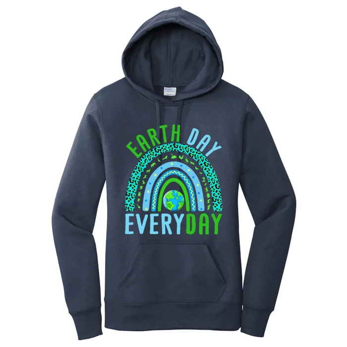 Earth Day Everyday Rainbow Design Earth Day Women's Pullover Hoodie