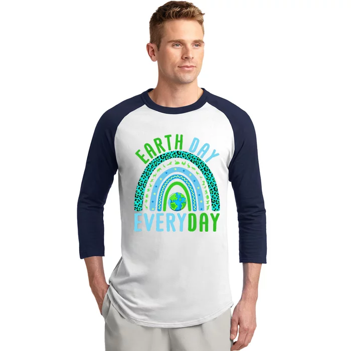 Earth Day Everyday Rainbow Design Earth Day Baseball Sleeve Shirt