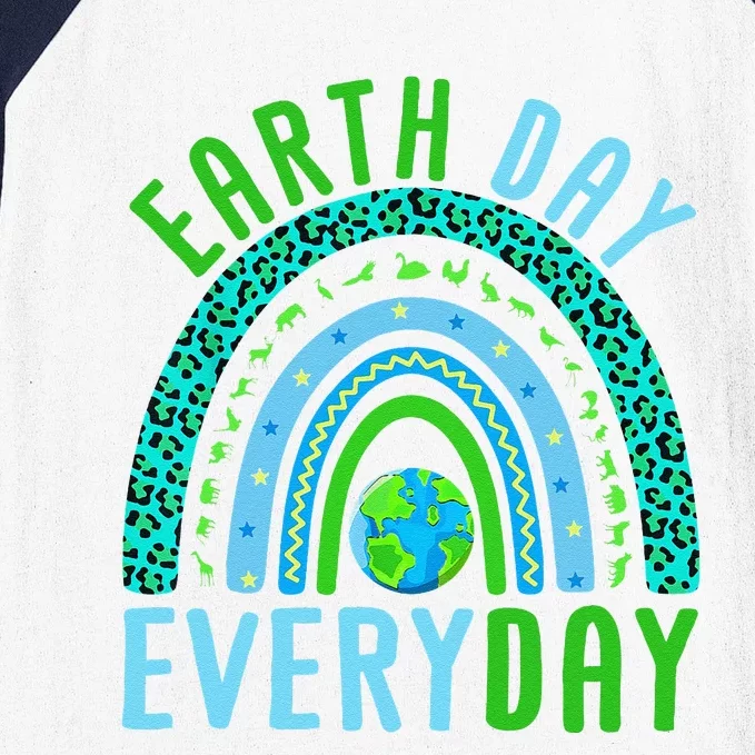 Earth Day Everyday Rainbow Design Earth Day Baseball Sleeve Shirt