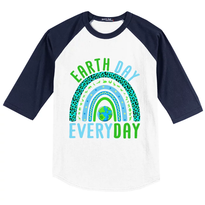 Earth Day Everyday Rainbow Design Earth Day Baseball Sleeve Shirt