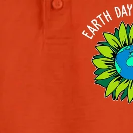 Earth Day Everyday Flower Globe Dry Zone Grid Performance Polo