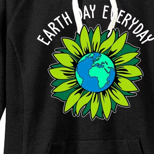 Earth Day Everyday Flower Globe Women's Fleece Hoodie