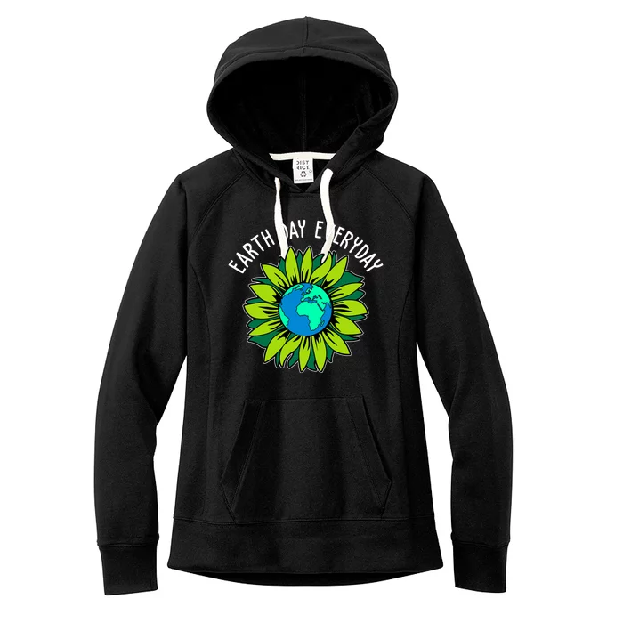 Earth Day Everyday Flower Globe Women's Fleece Hoodie