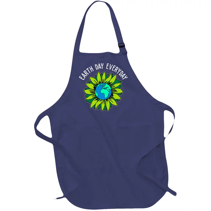 Earth Day Everyday Flower Globe Full-Length Apron With Pocket