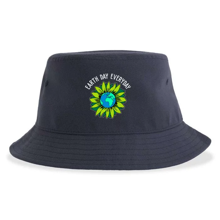 Earth Day Everyday Flower Globe Sustainable Bucket Hat