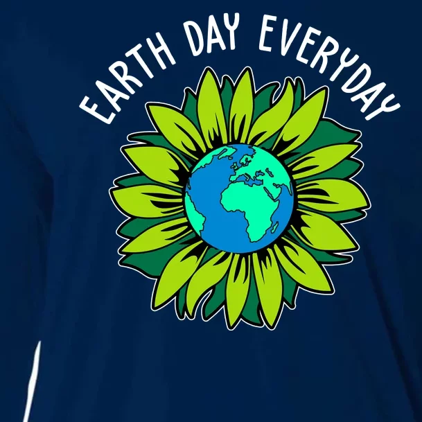 Earth Day Everyday Flower Globe Cooling Performance Long Sleeve Crew