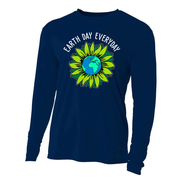 Earth Day Everyday Flower Globe Cooling Performance Long Sleeve Crew