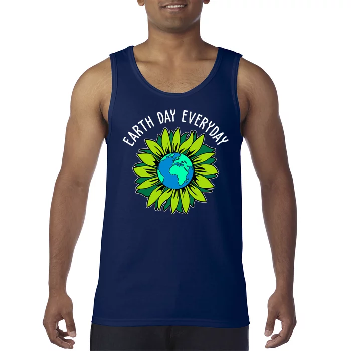 Earth Day Everyday Flower Globe Tank Top