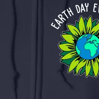 Earth Day Everyday Flower Globe Full Zip Hoodie