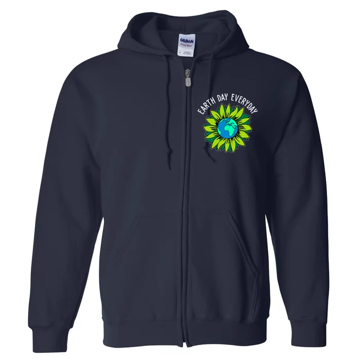 Earth Day Everyday Flower Globe Full Zip Hoodie