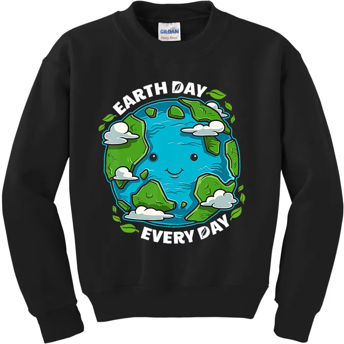 Earth Day Every Day Cute Environmental Eco Present Kids Sweatshirt