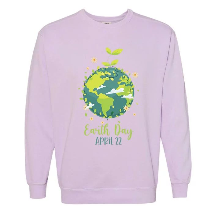 Earth Day Everyday Planet Design Earth Day Garment-Dyed Sweatshirt