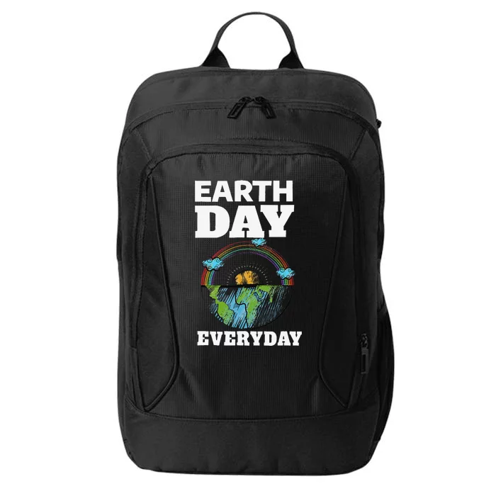 Earth Day Everyday Rainbow Teacher Retro Cute Earth Day City Backpack