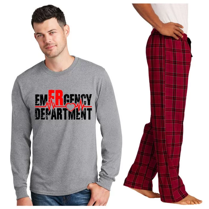 Emergency Departt Ed Heartbeat Valentine’s Day Squad Great Gift Long Sleeve Pajama Set