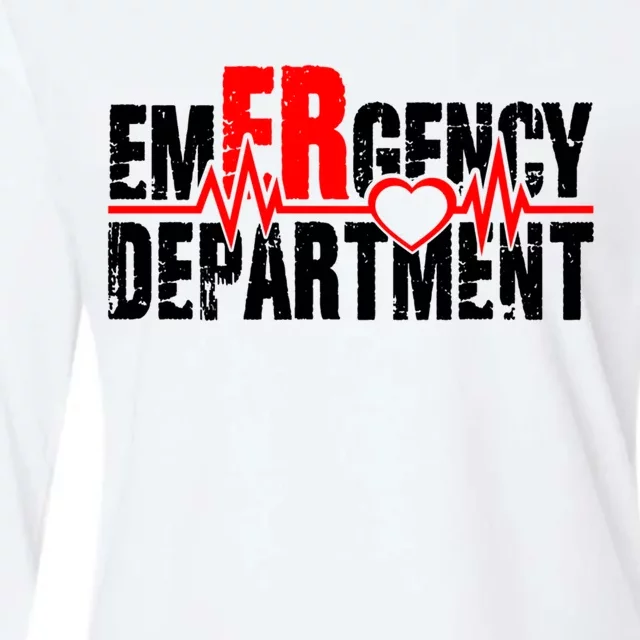 Emergency Departt Ed Heartbeat Valentine’s Day Squad Great Gift Womens Cotton Relaxed Long Sleeve T-Shirt