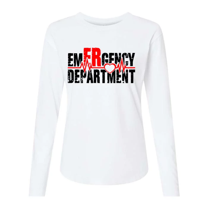 Emergency Departt Ed Heartbeat Valentine’s Day Squad Great Gift Womens Cotton Relaxed Long Sleeve T-Shirt