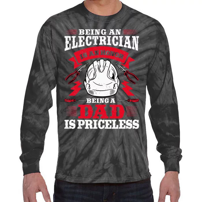 Electrician Dad Electronics Technician Electrical Wireman Tie-Dye Long Sleeve Shirt