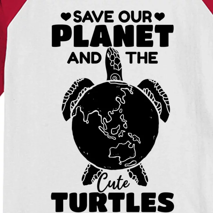 Earth Day Environt Save Our Planet And The Cute Turtles Gift Kids Colorblock Raglan Jersey