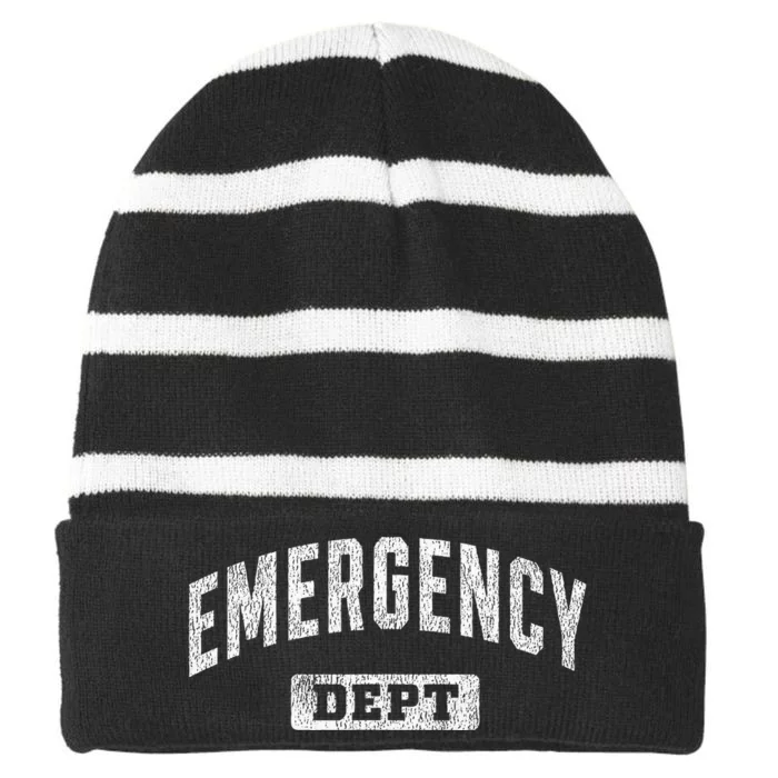 Emergency Department Er Doctor Physician Nurse Striped Beanie with Solid Band