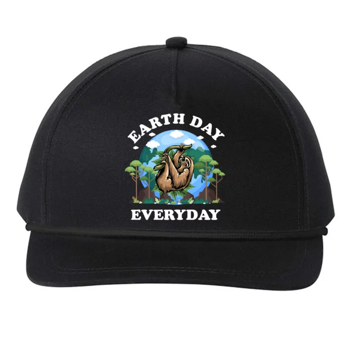 Earth Day Everyday Sloth Peace Love Planet And Animals Funny Gift Snapback Five-Panel Rope Hat