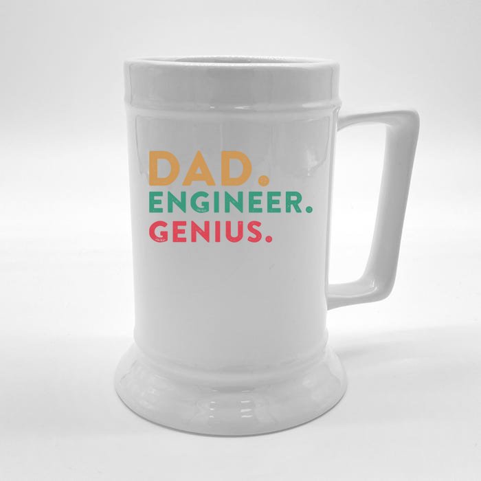 Engineering Dad Engineer Dads Dad Engineer Genius Gift Front & Back Beer Stein