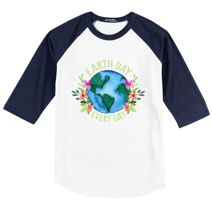 Earth Day Everyday Retro Environmental Women Earth Day Baseball Sleeve Shirt