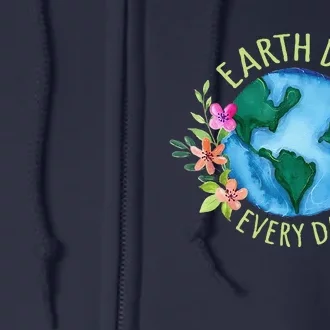 Earth Day Everyday Retro Environmental Women Earth Day Full Zip Hoodie