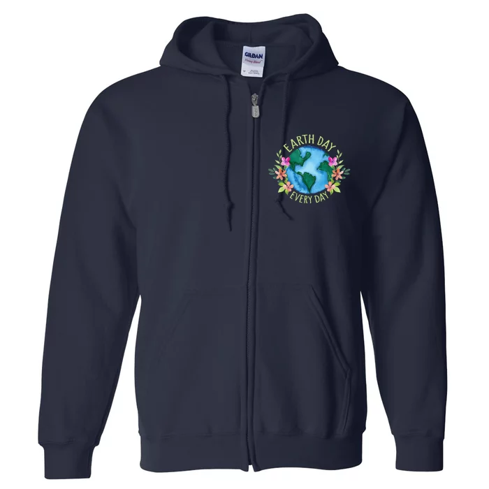 Earth Day Everyday Retro Environmental Women Earth Day Full Zip Hoodie