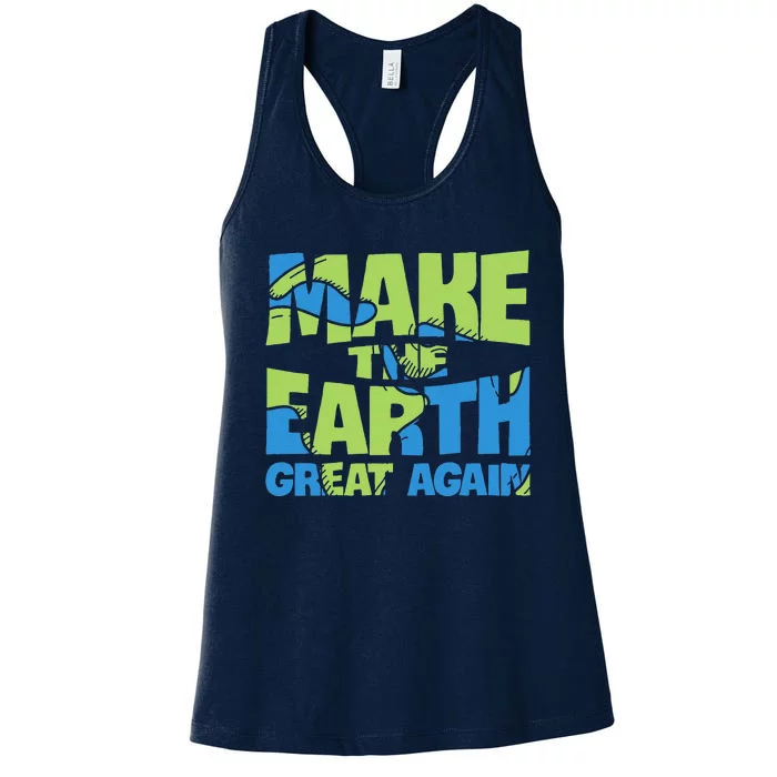 EARTH DAY EVERY DAY Rainbow Make The Earth Green Again Women's Racerback Tank