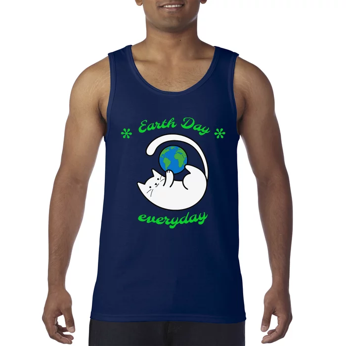 Earth Day Everyday Save The Earth Funny Cat Every Day Tank Top