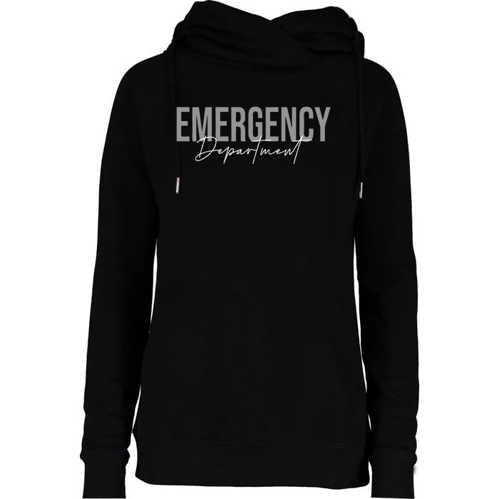 Emergency Department Emergency Room Healthcare Nursing Womens Funnel Neck Pullover Hood