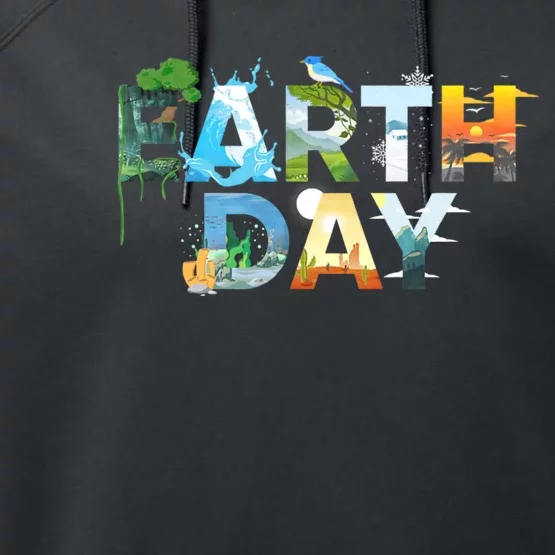 Earth Day Environmental Protection Save Tree & Animals Performance Fleece Hoodie