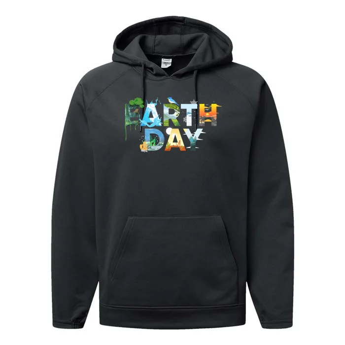 Earth Day Environmental Protection Save Tree & Animals Performance Fleece Hoodie