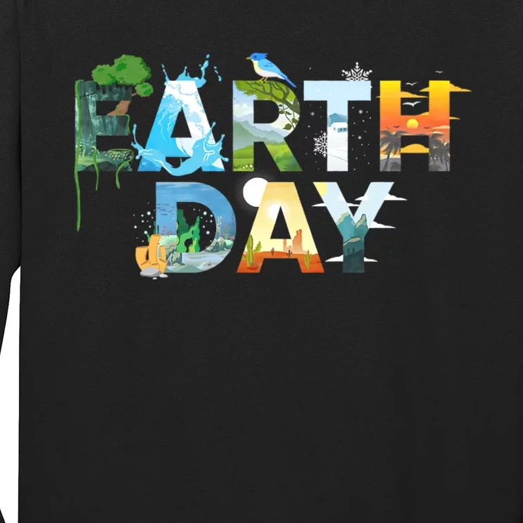 Earth Day Environmental Protection Save Tree & Animals Long Sleeve Shirt