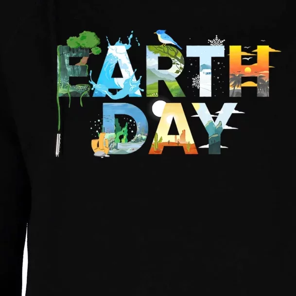 Earth Day Environmental Protection Save Tree & Animals Womens Funnel Neck Pullover Hood