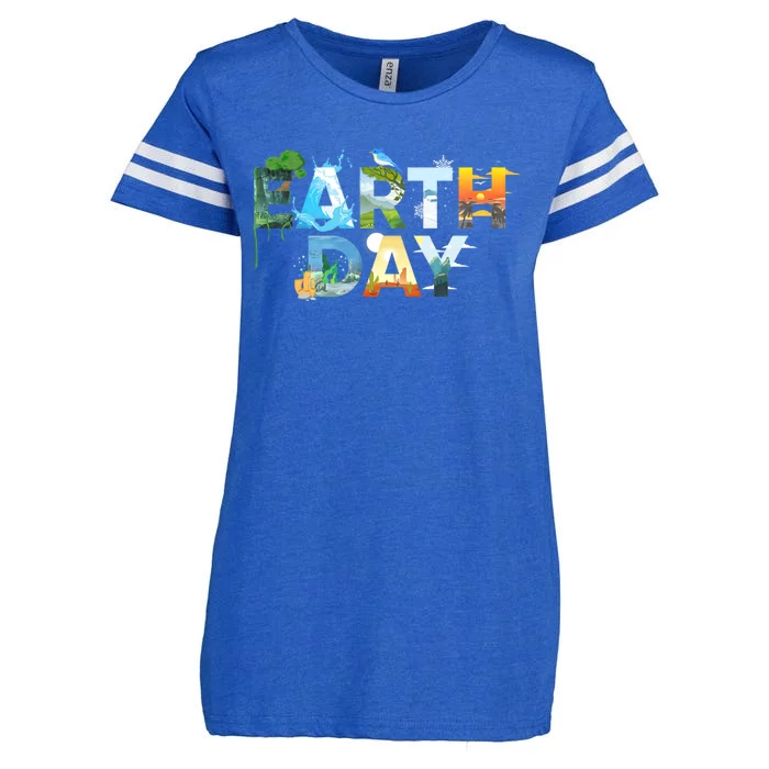 Earth Day Environmental Protection Save Tree & Animals Enza Ladies Jersey Football T-Shirt