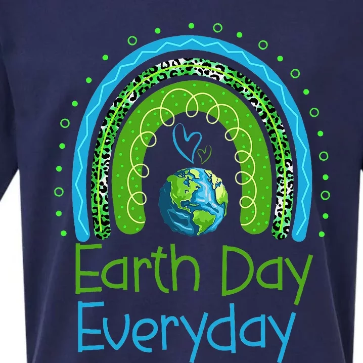 Earth Day Everyday Rainbow Design Earth Day Sueded Cloud Jersey T-Shirt