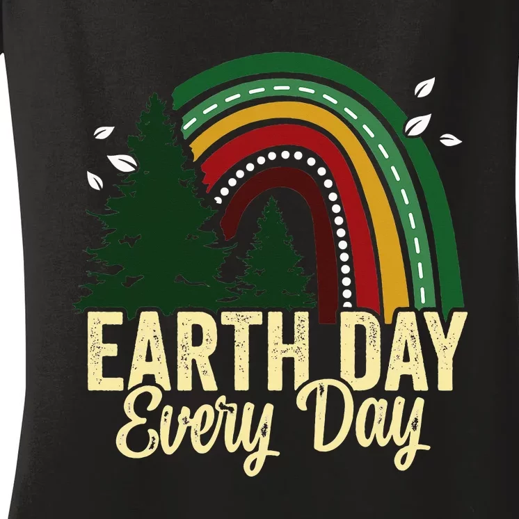 Earth Day Everyday Awareness Planet Animal Women's V-Neck T-Shirt