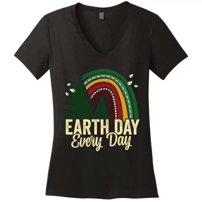 Earth Day Everyday Awareness Planet Animal Women's V-Neck T-Shirt