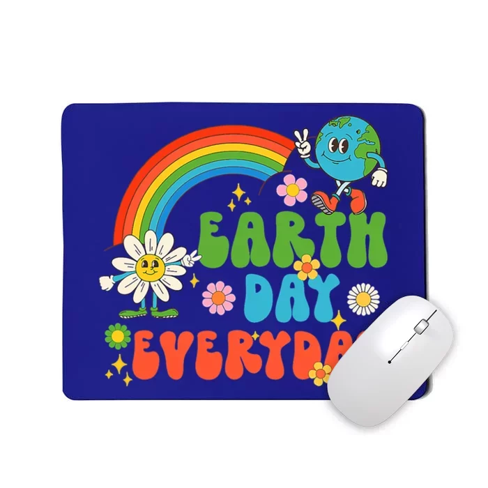 Earth Day Everyday Rainbow Hippie Groovy Save Planet Earth Gift Mousepad