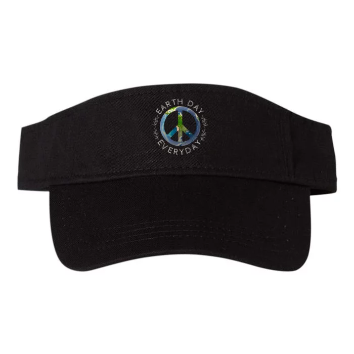 Earth Day Everyday World Global Peace On Earth Sign Valucap Bio-Washed Visor