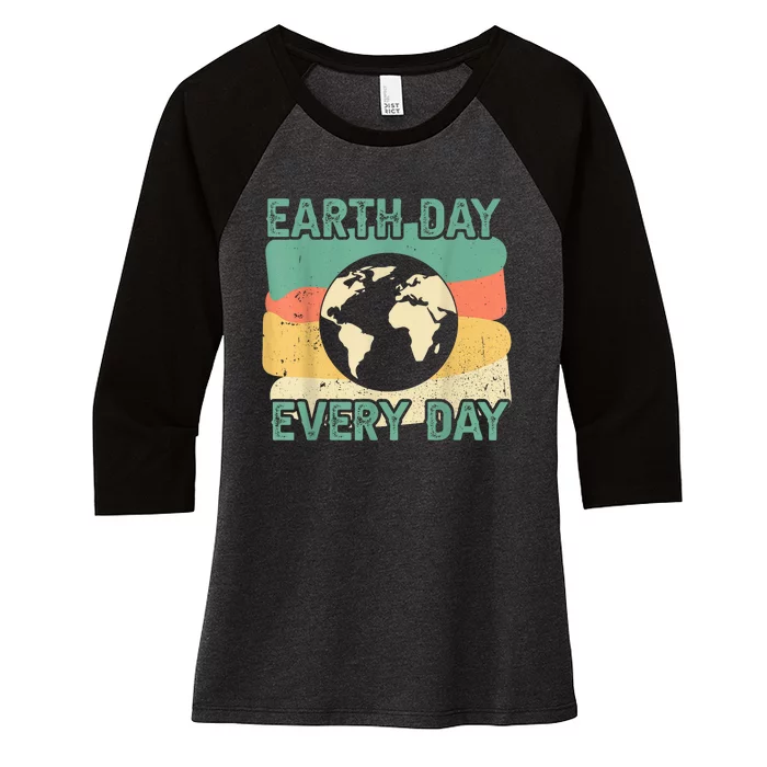 Earth Day Every Day Women's Tri-Blend 3/4-Sleeve Raglan Shirt