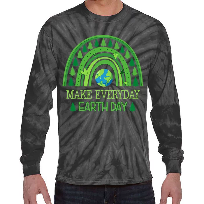 Earth Day Everyday Rainbow 2024 Tie-Dye Long Sleeve Shirt