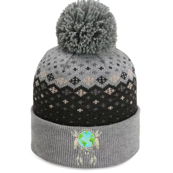 Earth Dreamcatcher Earth Day The Baniff Cuffed Pom Beanie